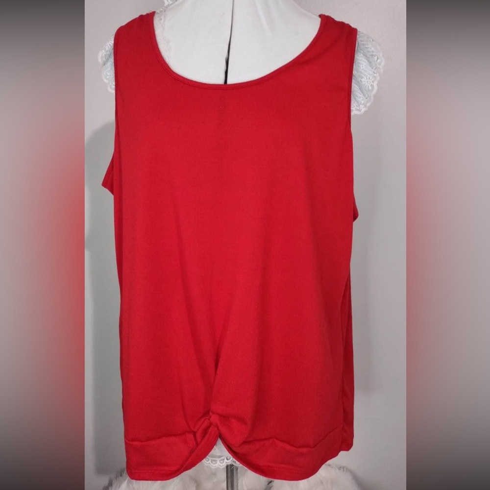 2X Blouse Ultra Teeze Red Sleeveless NWOT C4061